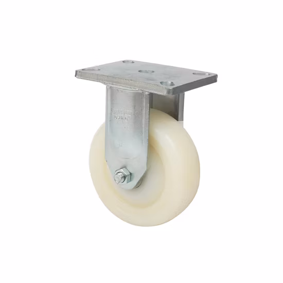 운송 산업용 100mm 125mm 회전 브레이크 플레이트 흰색 PP 파란색 고무 캐스터